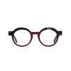 Charlotte Clear Burgundy & Blue Marble Reading Glasses