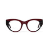 Jackie Clear Burgundy & Blue Marble Reading Glasses