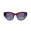 Jackie Sun Clear Burgundy & Blue Marble Sun Glasses