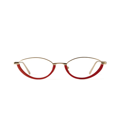 Photo of a pair of Jeanne Red & Gold Reading Glasses by FrenchKiwis