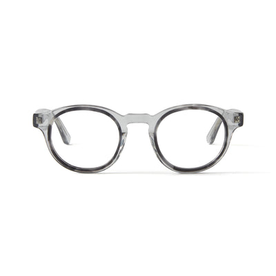 Photo of a pair of Alexis Alexis Clear Grey & Grey Marble Reading Glasses by FrenchKiwis