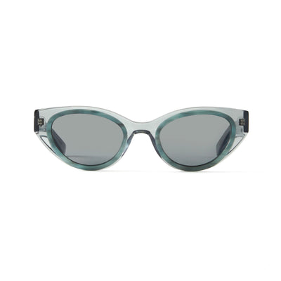 Photo of a pair of Camille Sun Clear Grey & Teal Marble Sun Glasses by FrenchKiwis