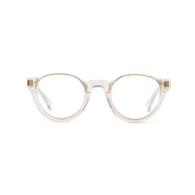 Photo of a pair of Charlie Clear & Gold Reading Glasses by FrenchKiwis