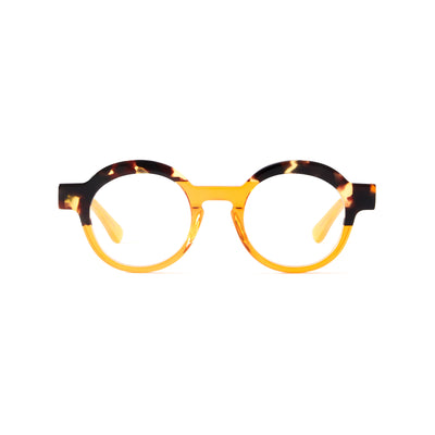 Photo of a pair of Charlotte Orange & Tortoise Reading Glasses by FrenchKiwis