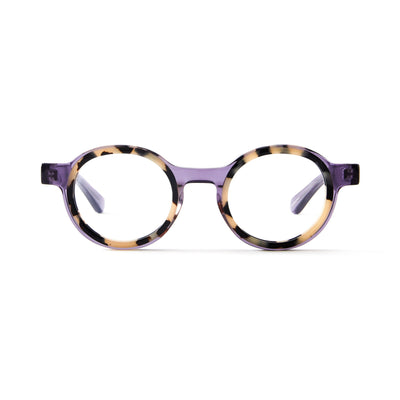Photo of a pair of Loïs Blue Light Mauve & Grey Tortoise Blue Light Glasses by FrenchKiwis