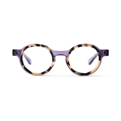 Photo of a pair of LOÏS  Mauve & Grey Tortoise Reading Glasses by FrenchKiwis