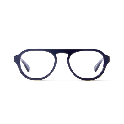 Photo of a pair of Romain Dark Blue Cobalt Reading Glasses by FrenchKiwis