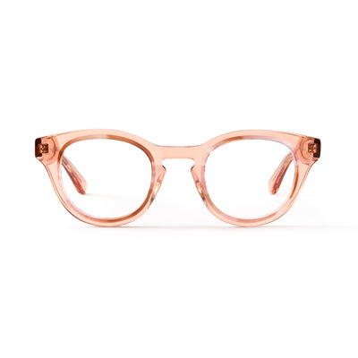 Photo of a pair of Sydney Rosé & Peach Marble Reading Glasses by FrenchKiwis
