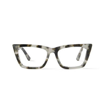 Photo of a pair of Zoé Blue Light Grey Marble Blue Light Glasses by FrenchKiwis