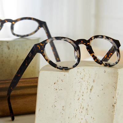 Alexis Blue Light Tortoise & Grey Marble