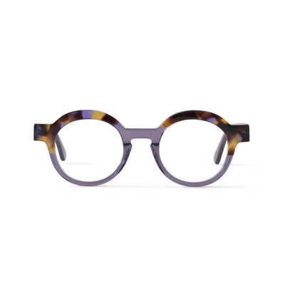 Photo of a pair of Charlotte Clear Mauve & Tortoise Reading Glasses by FrenchKiwis