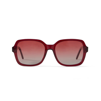 Photo of a pair of Ella Sun Clear Burgundy  Sun Glasses by FrenchKiwis