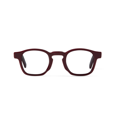 Photo of a pair of Enzo Blue Light Dark Red Blue Light Glasses by FrenchKiwis