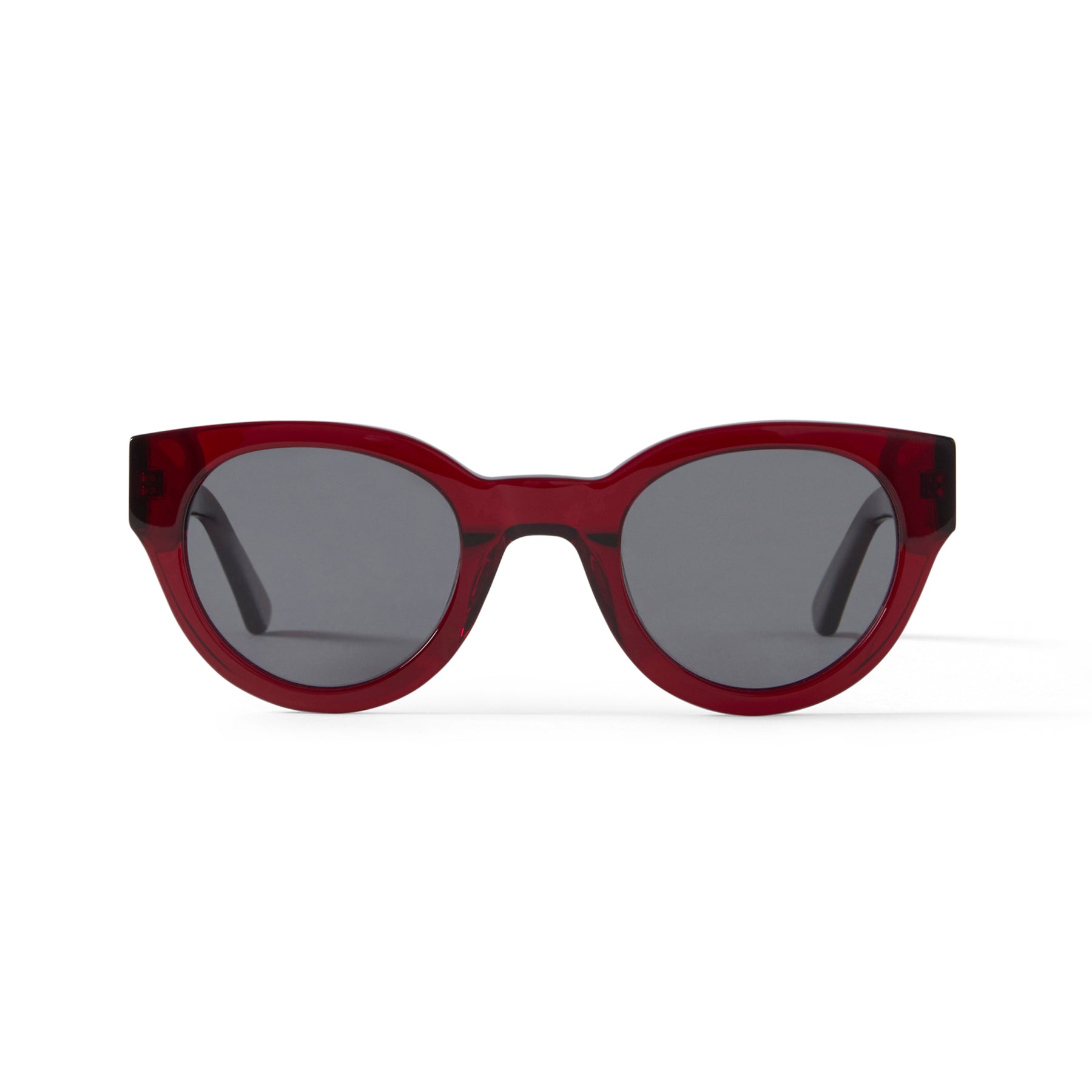 Florence Sun Clear Burgundy Round Cat‑Eye Polarized Sunglasses ...