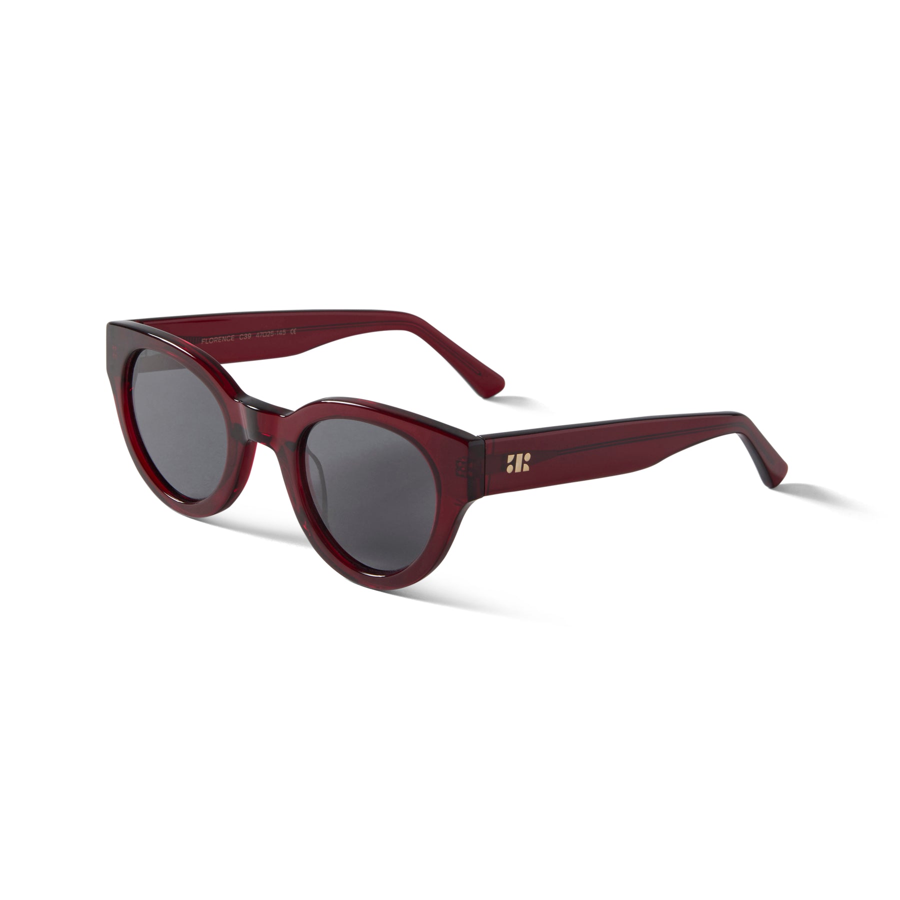 Florence Sun Clear Burgundy Round Cat‑Eye Polarized Sunglasses ...