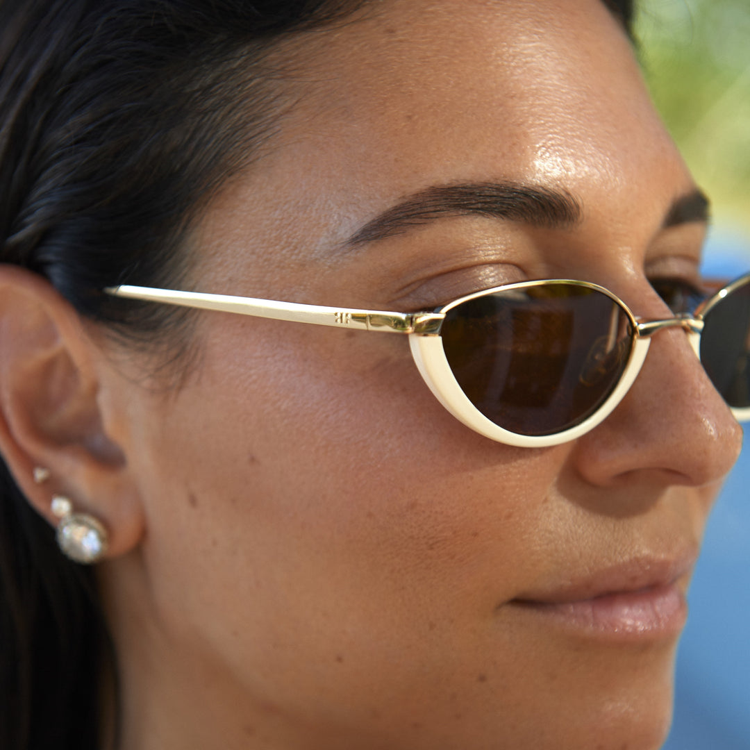 Jeanne Tortoise & Gold Cat‑Eye Sun Polarized Sunglasses Sunglasses