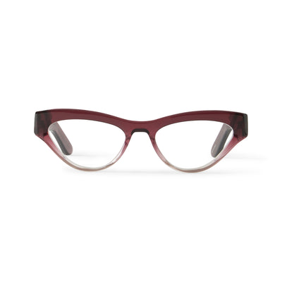Photo of a pair of Marion Gradient Burgundy Reading Glasses by FrenchKiwis