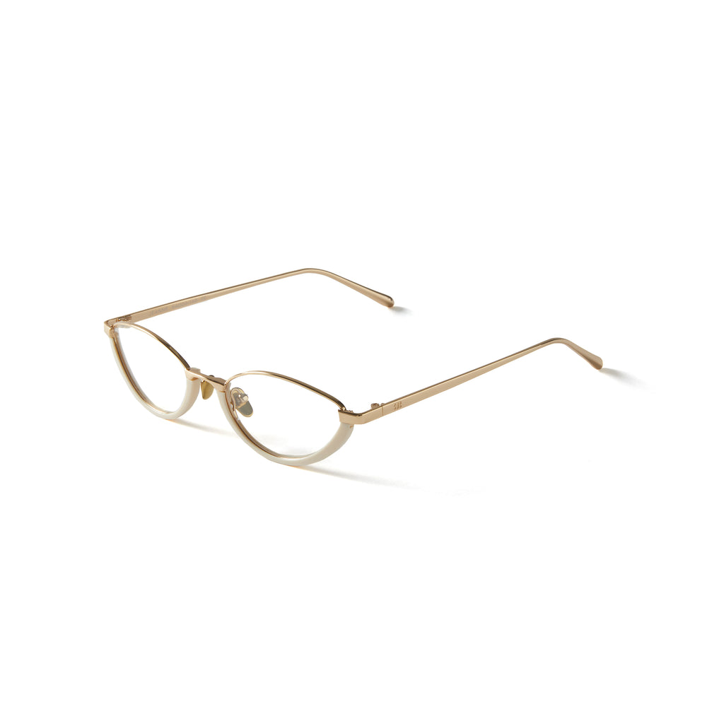 French Kiwis Jeanne Cream Gold Best Fashion Reader Eyeglasses Side