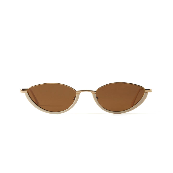 Jeanne Cream & Gold Cat‑Eye Sun Polarized Sunglasses  display picture 1