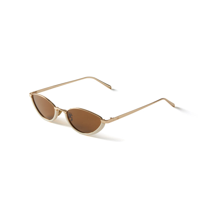 Jeanne Cream & Gold Cat‑Eye Sun Polarized Sunglasses  display picture 2