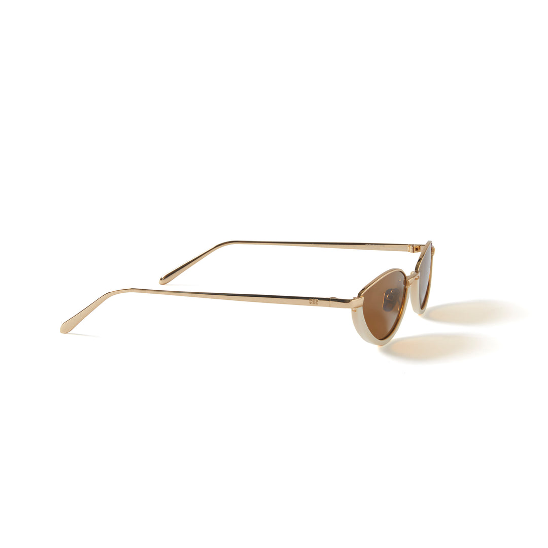 Jeanne Cream & Gold Cat‑Eye Sun Polarized Sunglasses  display picture 2
